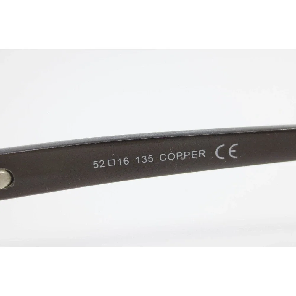 Copper Semi Rimless Eyeglasses Frames CL711 52-16-135 Brown Oval Rectangle